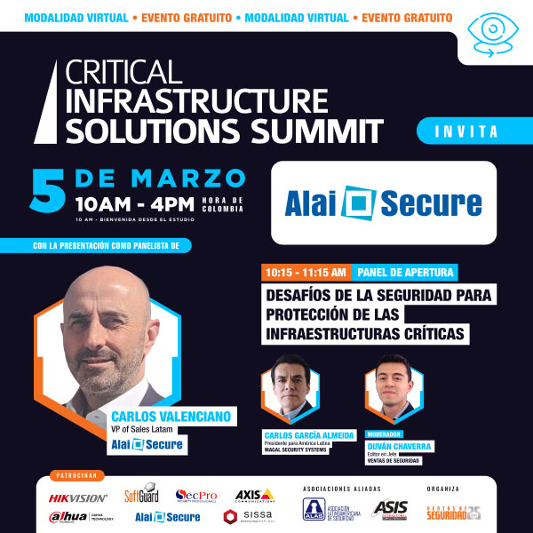 AlaiSecure - Noticia:  Jornada “Critical Infraestructure Solutions Summit”