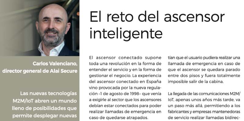 AlaiSecure - Noticia: El reto del ascensor inteligente